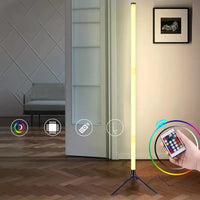 Smart LED Floor Lamp - APP & Remote Control, Music Sync, Dynamic Scene Modes, Timer, Adjustable Brightness, Usb-Powered Ambient Light, Aesthetic Home Decor for Bedroom, Man Cave Gadgets, Bedroom Items (Ages 12+, Pack of 1/2)