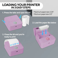 CTP500 Wireless Mini Portable Inkless Thermal Printer & Label Maker + Paper, Android & Ios (Purple)