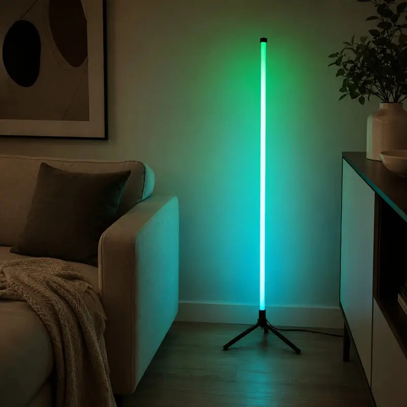 Smart LED Floor Lamp - APP & Remote Control, Music Sync, Dynamic Scene Modes, Timer, Adjustable Brightness, Usb-Powered Ambient Light, Aesthetic Home Decor for Bedroom, Man Cave Gadgets, Bedroom Items (Ages 12+, Pack of 1/2)