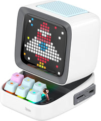 Ditoo Retro Pixel Art 15W Bluetooth Speaker,Cute Speaker with Alarm,White Noise & Mini Games,Iconic Desk Setup Speaker with 16X16 LED App Controlled Front Screen,Gifts for Anyone (White)