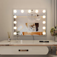 Vanity Mirror with Lights,Lighted Makeup Mirror with Lights and Magnification Mirror Tabletop Mirror or Wall Mounted Mirror (White)