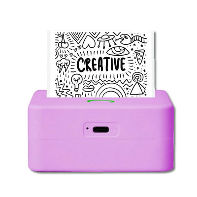 Purple wireless inkless mini printer