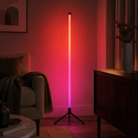 Smart LED Floor Lamp - APP & Remote Control, Music Sync, Dynamic Scene Modes, Timer, Adjustable Brightness, Usb-Powered Ambient Light, Aesthetic Home Decor for Bedroom, Man Cave Gadgets, Bedroom Items (Ages 12+, Pack of 1/2)