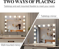 Vanity Mirror with Lights,Lighted Makeup Mirror with Lights and Magnification Mirror Tabletop Mirror or Wall Mounted Mirror (White)